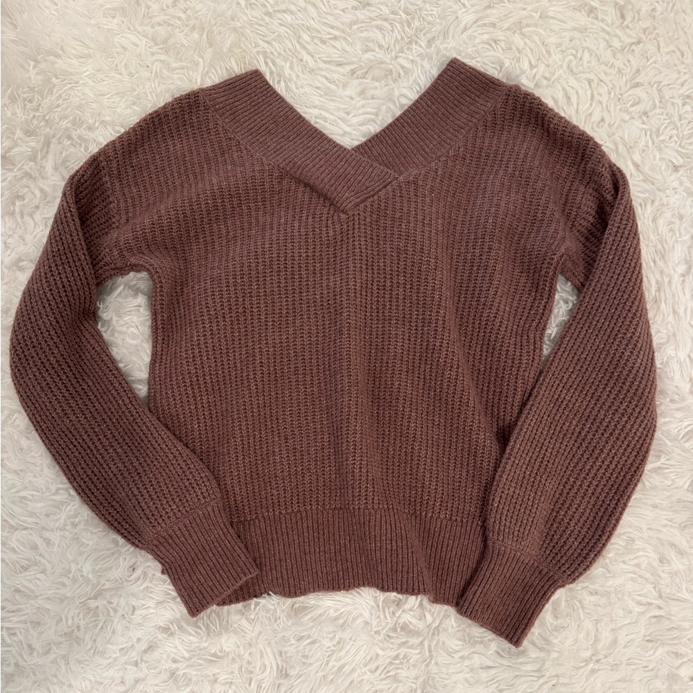 V-Neck Mauve Sweater